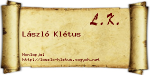 László Klétus névjegykártya
